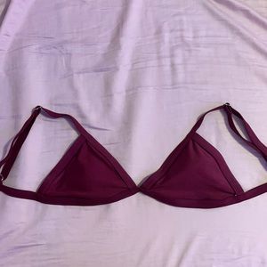 Maroon triangle bikini top